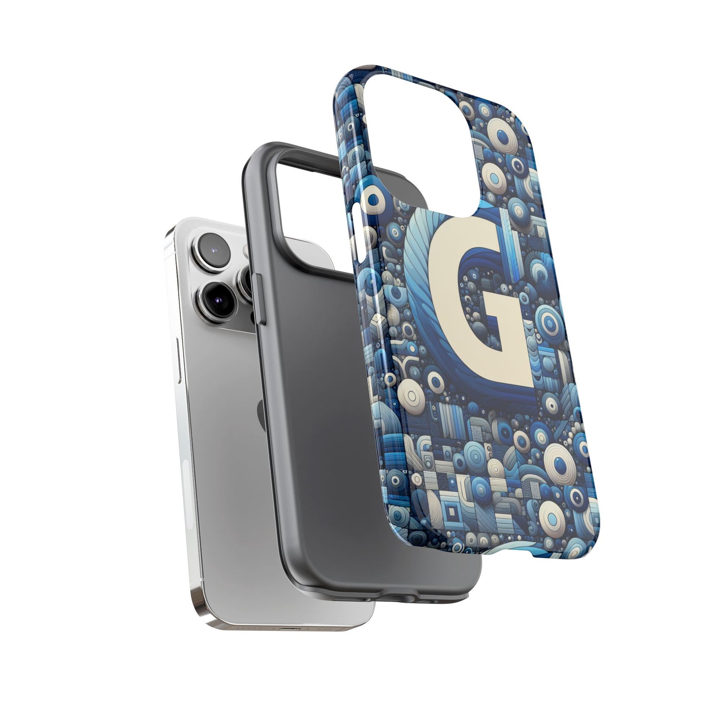 blue alphabet g phone case for iphone and android shockproof protective cover with 3d wrap design and uv protection