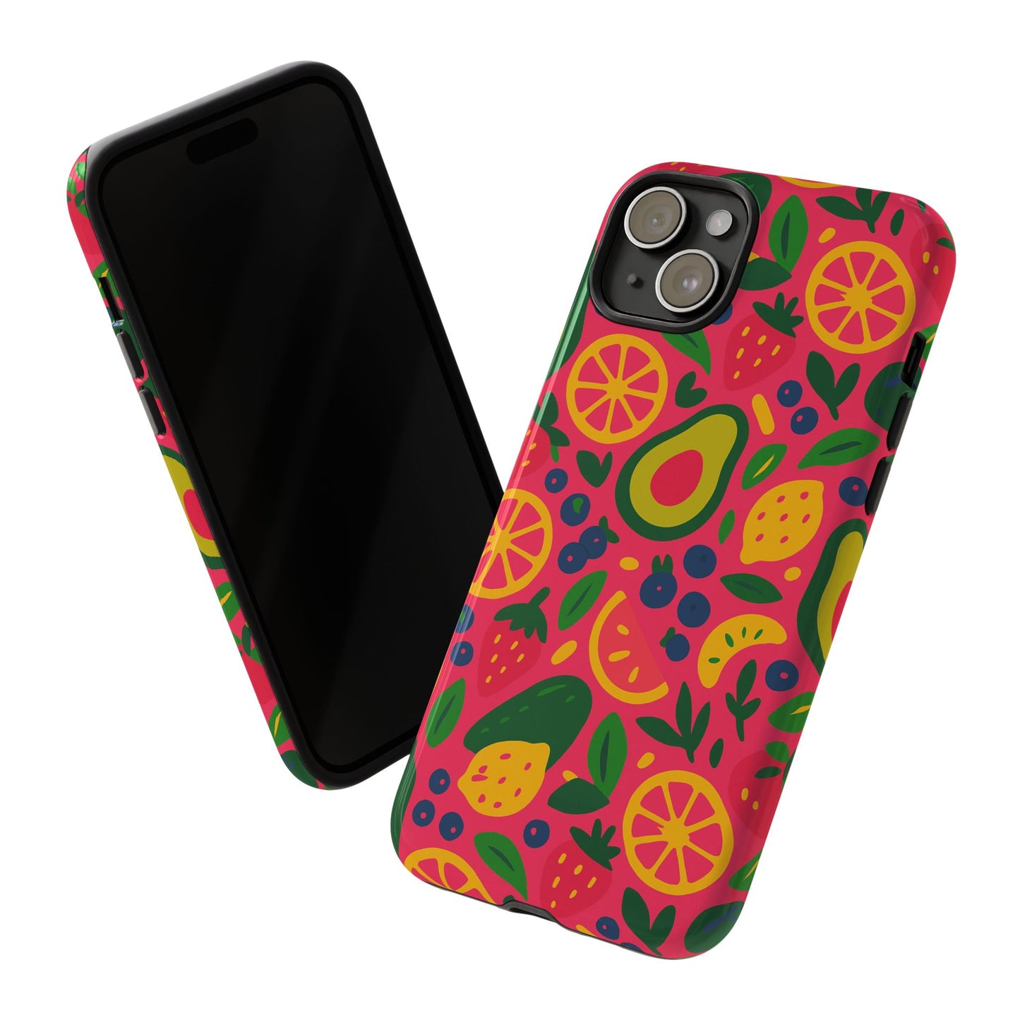 vibrant 3d fruit pattern protective phone case - playful accessory for individuality and stylish protection compatible with iphone 13, 14, 15 & 16 – all models including pro, pro max & plus