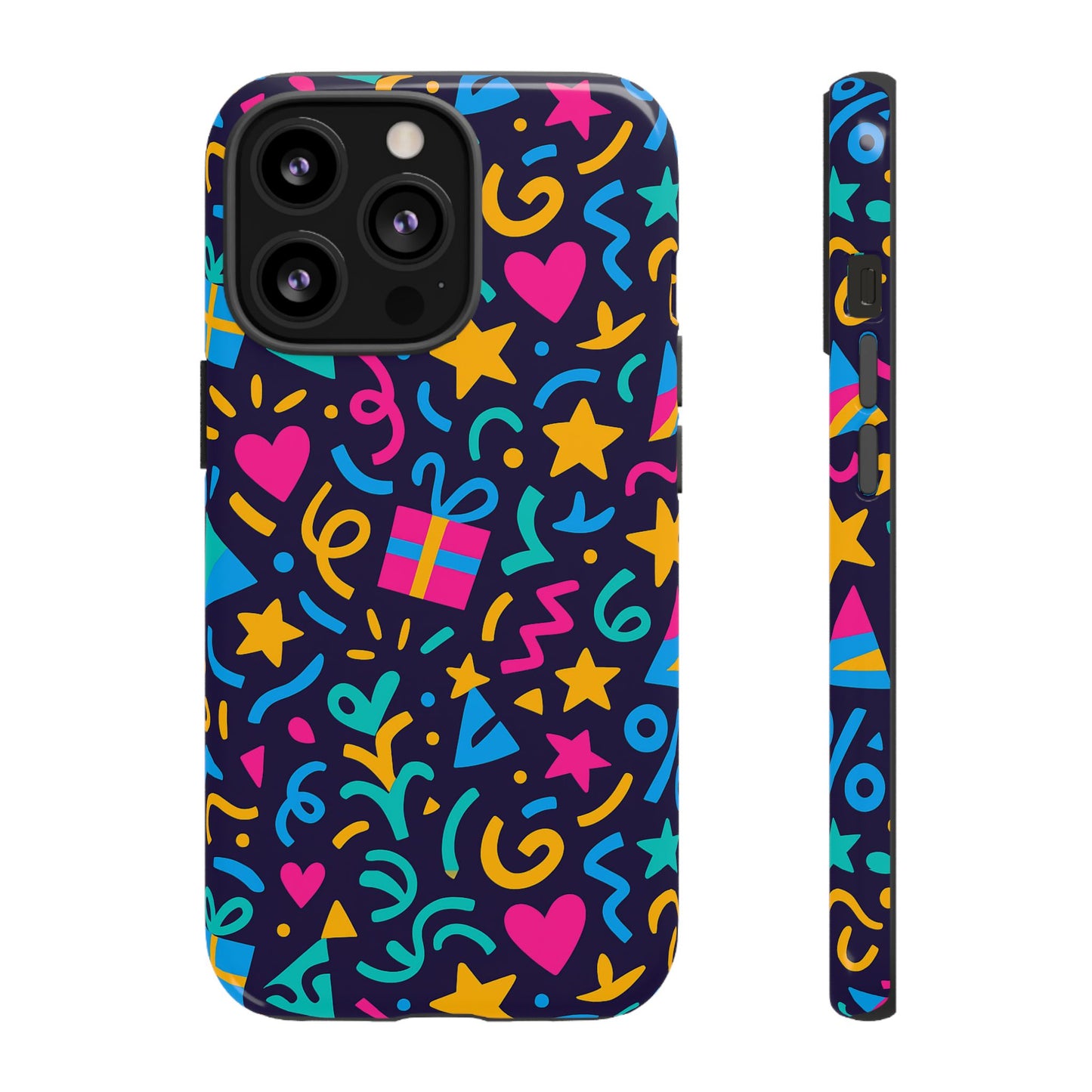 vibrant multicolour retro phone case with fun 3d design for stylish protection and unique expression compatible with iphone 13, 14, 15 & 16 – all models including pro, pro max & plus