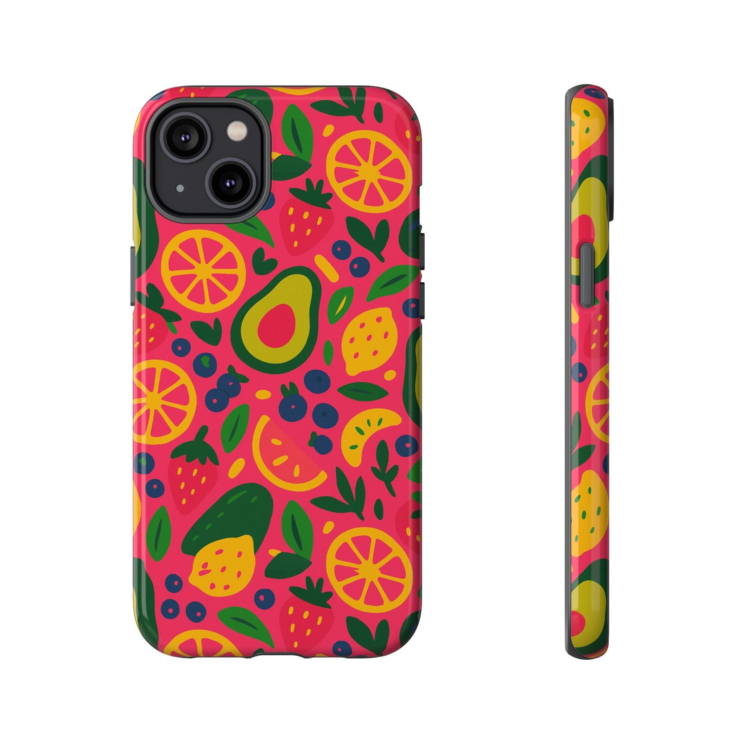 vibrant 3d fruit pattern protective phone case - playful accessory for individuality and stylish protection compatible with iphone 13, 14, 15 & 16 – all models including pro, pro max & plus