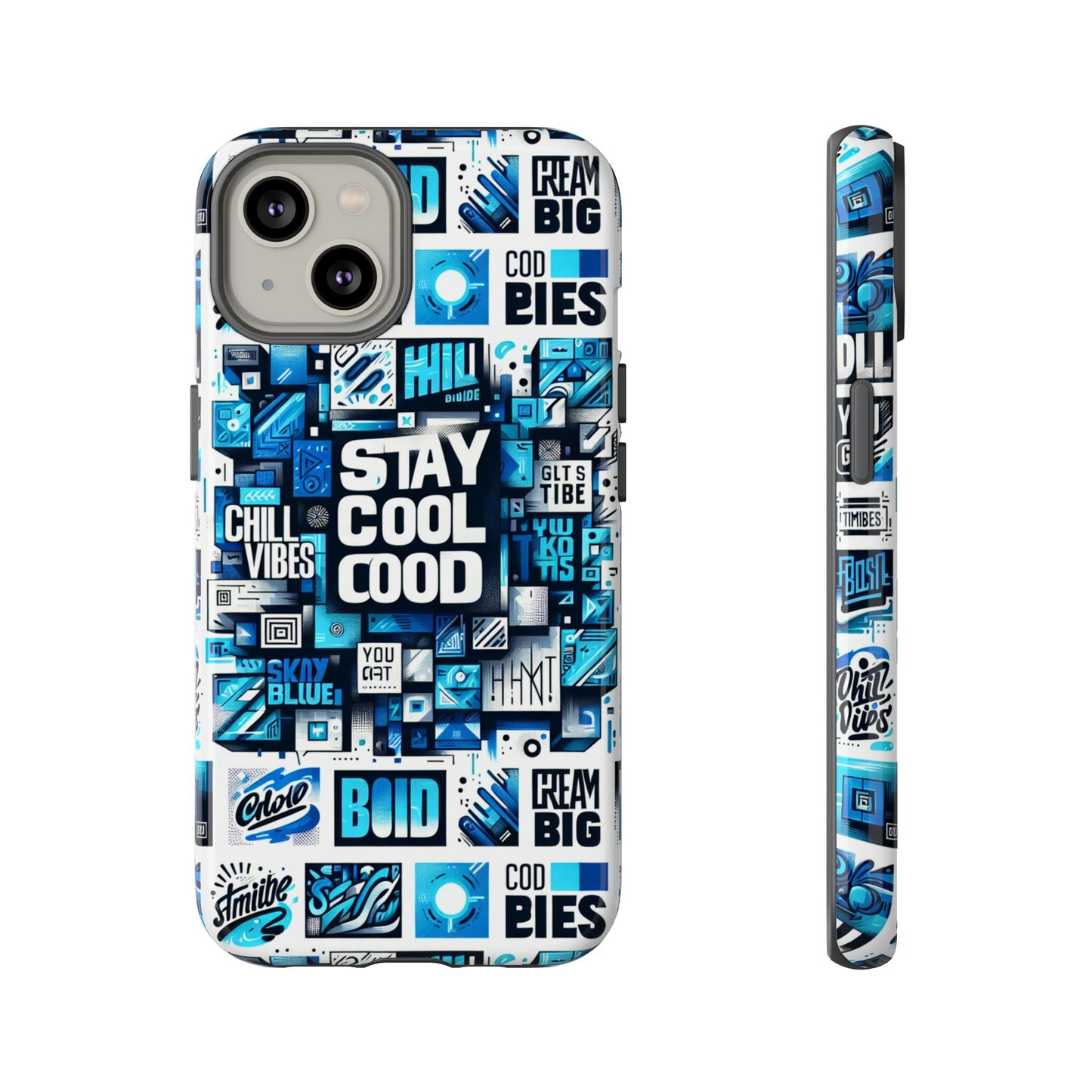 vibrant 3d wrap protective phone case with unique blue graphic design for trendy individuals – stylish protection compatible with iphone 13, 14, 15 & 16 – all models including pro, pro max & plus