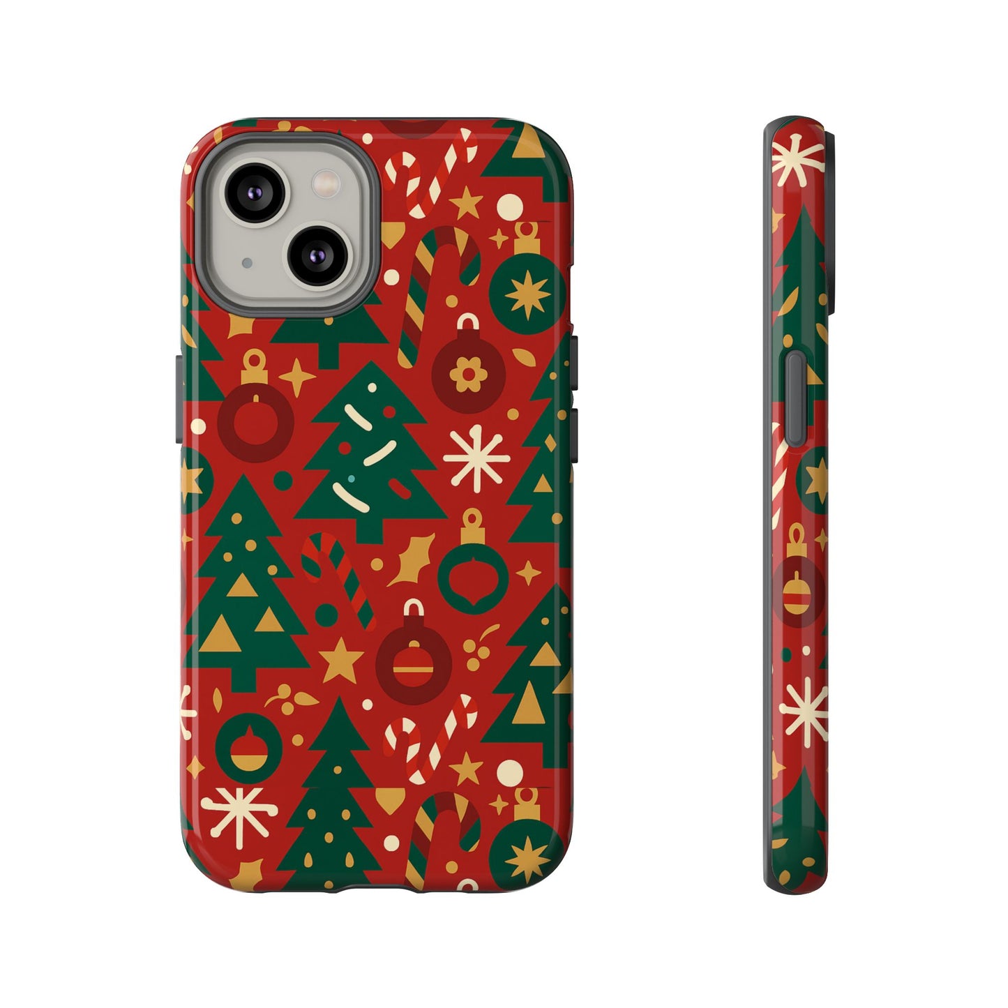 festive red christmas phone case with 3d wrap design – vibrant protection for iphone 13, 14, 15 & 16 – all models including pro, pro max & plus