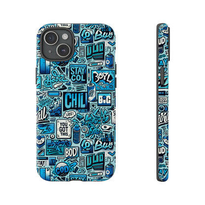 Blue Pattern Image 3 Phone Case for Smartphones with Vibrant 3D Wrap Design Shock Absorption UV Protected Durable Silicone Cover for Tech Enthusiasts and Anime Fans