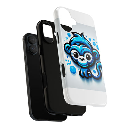Vibrant 3D Wrap Protective Phone Case with Fun Blue Monkey Design – Stylish Accessory for Men and Women – Compatible with iPhone 13, 14, 15 & 16 – All Models Including Pro, Pro Max & Plus