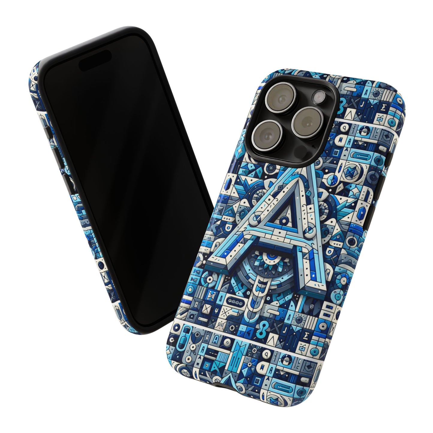 blue alphabet letter a phone case for iphone and samsung galaxy durable shockproof cover with 3d wrap design kids and teenagers gift