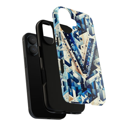 Blue Alphabet V Phone Case for Samsung and iPhone Shockproof Protective Cover with 3D Wrap Design and UV Resistance