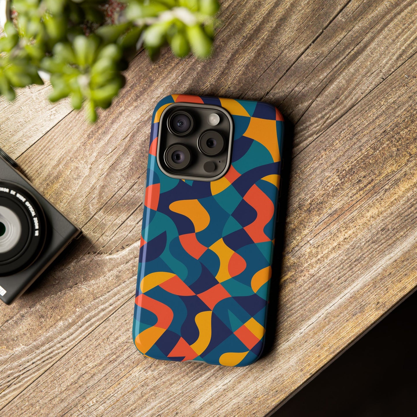 vibrant multicolour abstract phone case for stylish protection compatible with iphone 13, 14, 15 & 16 – all models including pro, pro max & plus