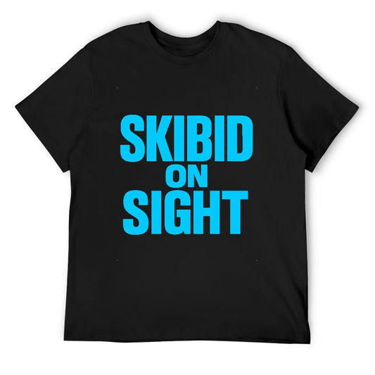 Men's T-shirt 100% Cotton Skibid on Sight for Men, Casual Graphic Tee, Soft Cotton Fabric, Comfortable Fit, Ideal for Fitness, Outings, Travel, and Events, Stylish Everyday Wear