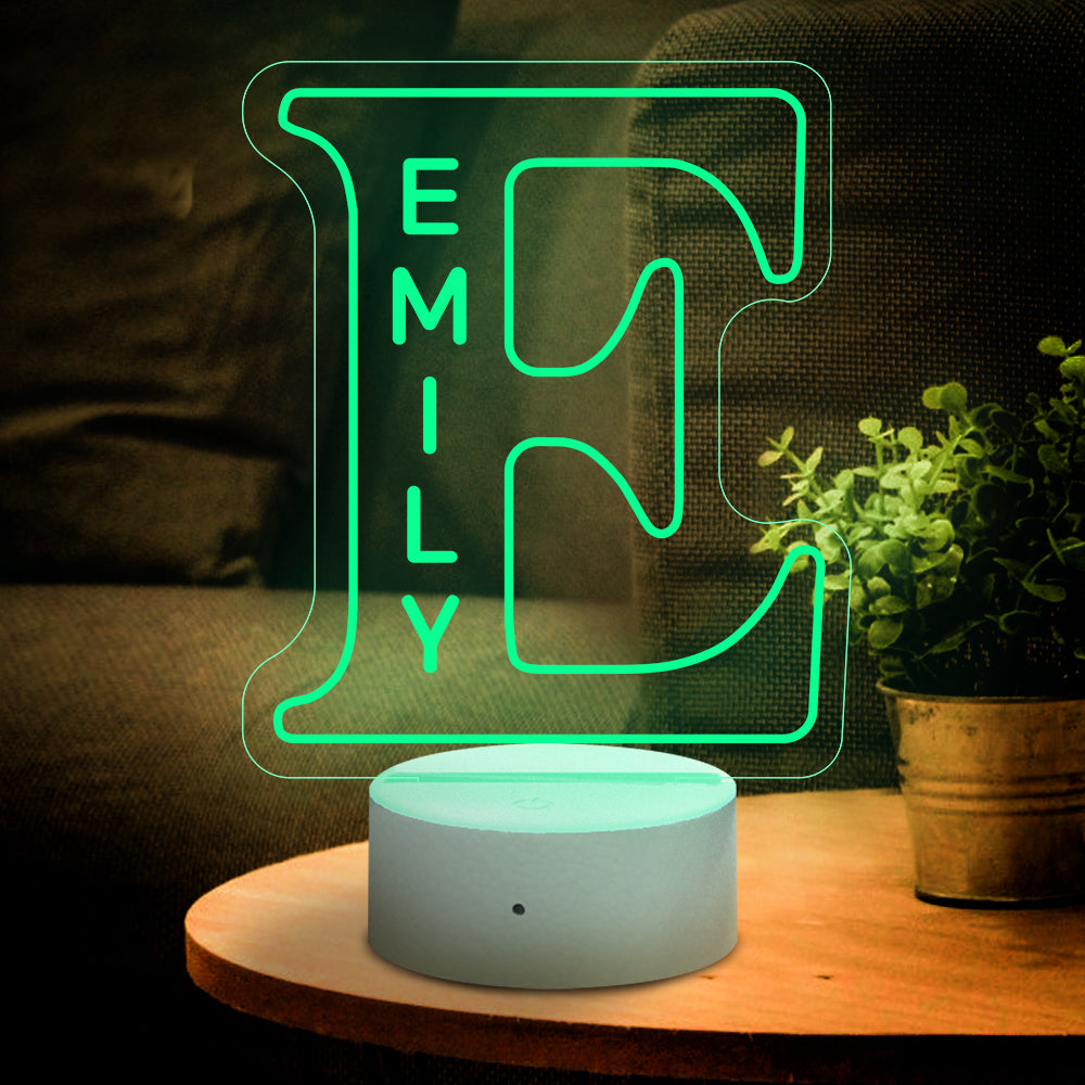 a-z 26 letters led lamp custom name night light for kids, colour changing acrylic night light, personalised bedroom decor, gift for him or her