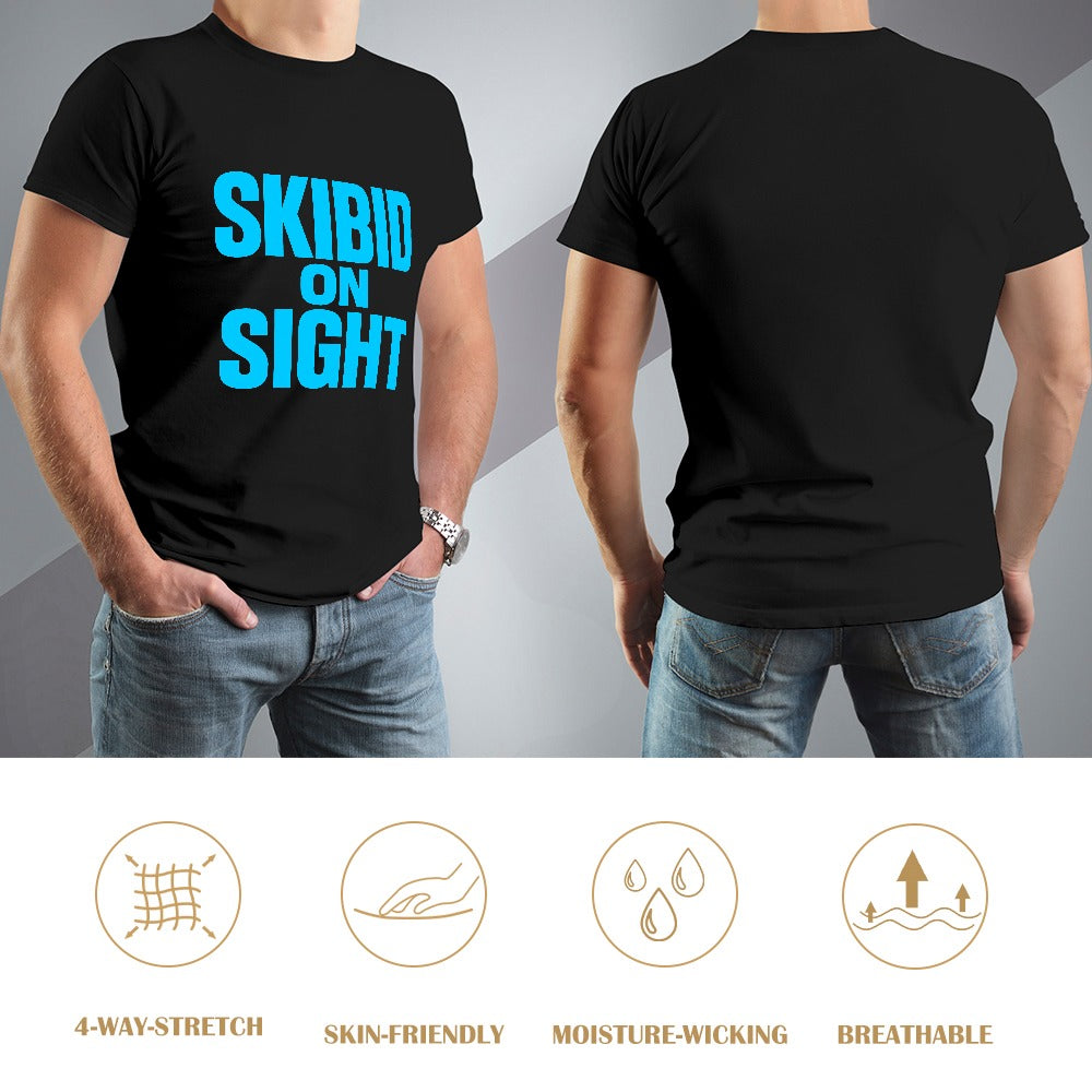 men's t-shirt 100% cotton skibid on sight for men, casual graphic tee, soft cotton fabric, comfortable fit, ideal for fitness, outings, travel, and events, stylish everyday wear