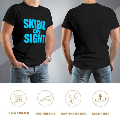 Men's T-shirt 100% Cotton Skibid on Sight for Men, Casual Graphic Tee, Soft Cotton Fabric, Comfortable Fit, Ideal for Fitness, Outings, Travel, and Events, Stylish Everyday Wear