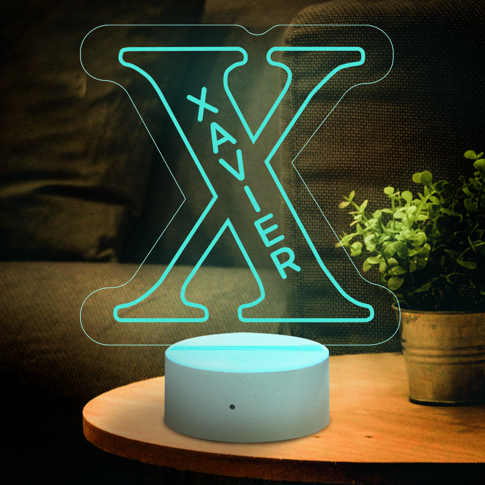 a-z 26 letters led lamp custom name night light for kids, colour changing acrylic night light, personalised bedroom decor, gift for him or her