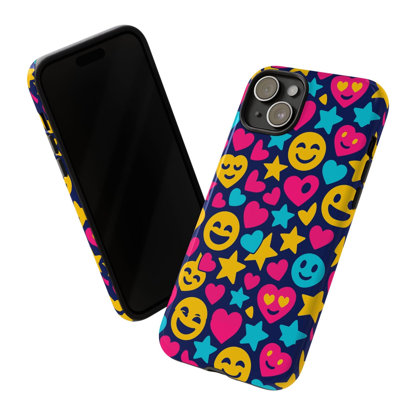 vibrant emoji protective phone case with 3d wrap design for fun style and robust protection compatible with iphone 13, 14, 15 & 16 – all models including pro, pro max & plus