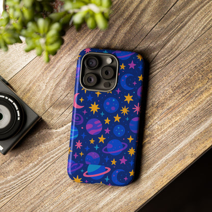 Vibrant Space Theme Protective Phone Case for Unisex – Colourful 3D Design Fashion Accessory Compatible with iPhone 13, 14, 15 & 16 – All Models Including Pro, Pro Max & Plus