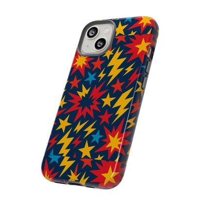 Vibrant 3D Superhero Phone Case with Colourful Lightning Design for Men and Women, Stylish Protection Compatible with iPhone 13, 14, 15 & 16 – all models including Pro, Pro Max & Plus