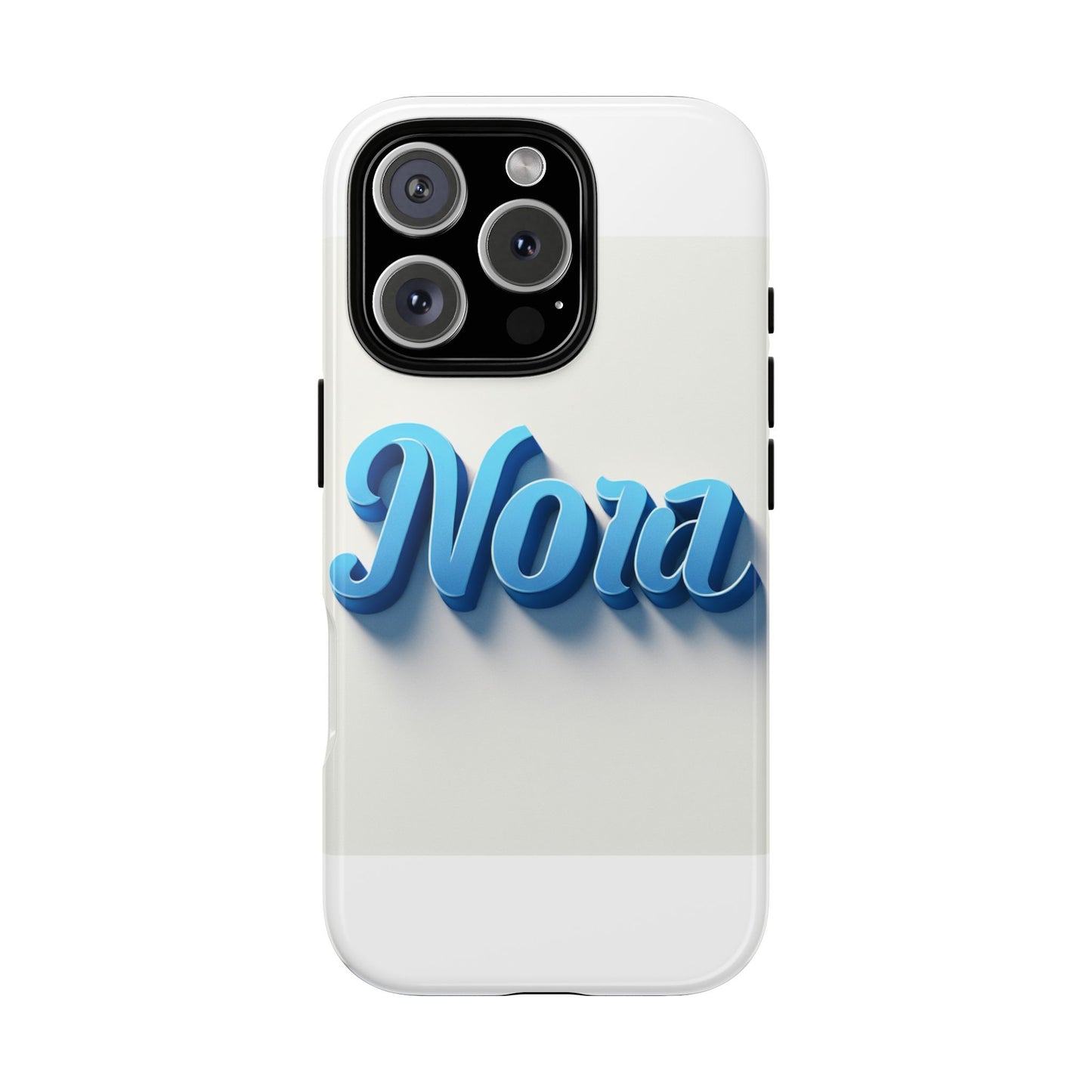 vibrant 3d text phone case in blue with retro design – stylish protection for smartphones, compatible with iphone 13, 14, 15 & 16 – all models including pro, pro max & plus