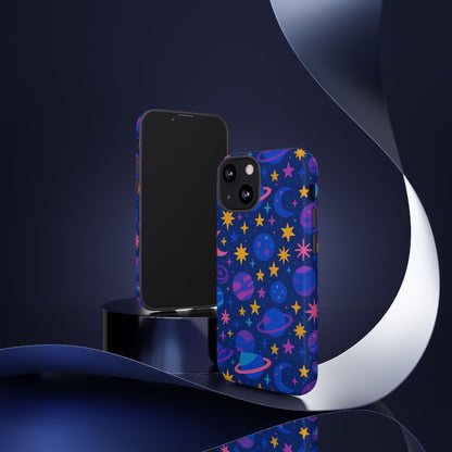Vibrant Space Theme Protective Phone Case for Unisex – Colourful 3D Design Fashion Accessory Compatible with iPhone 13, 14, 15 & 16 – All Models Including Pro, Pro Max & Plus