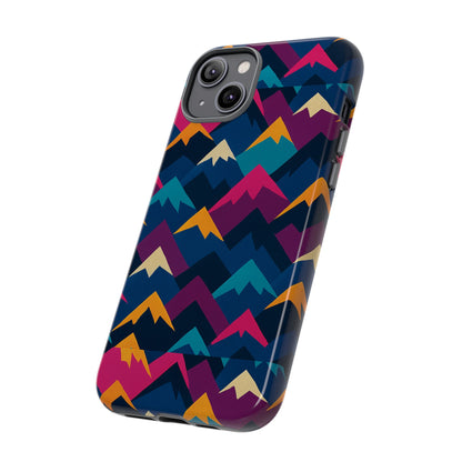 Multicolour Mountain Geometric Protective Phone Case – Stylish Accessory for Unique Self-Expression Compatible with iPhone 13, 14, 15 & 16 – all models including Pro, Pro Max & Plus
