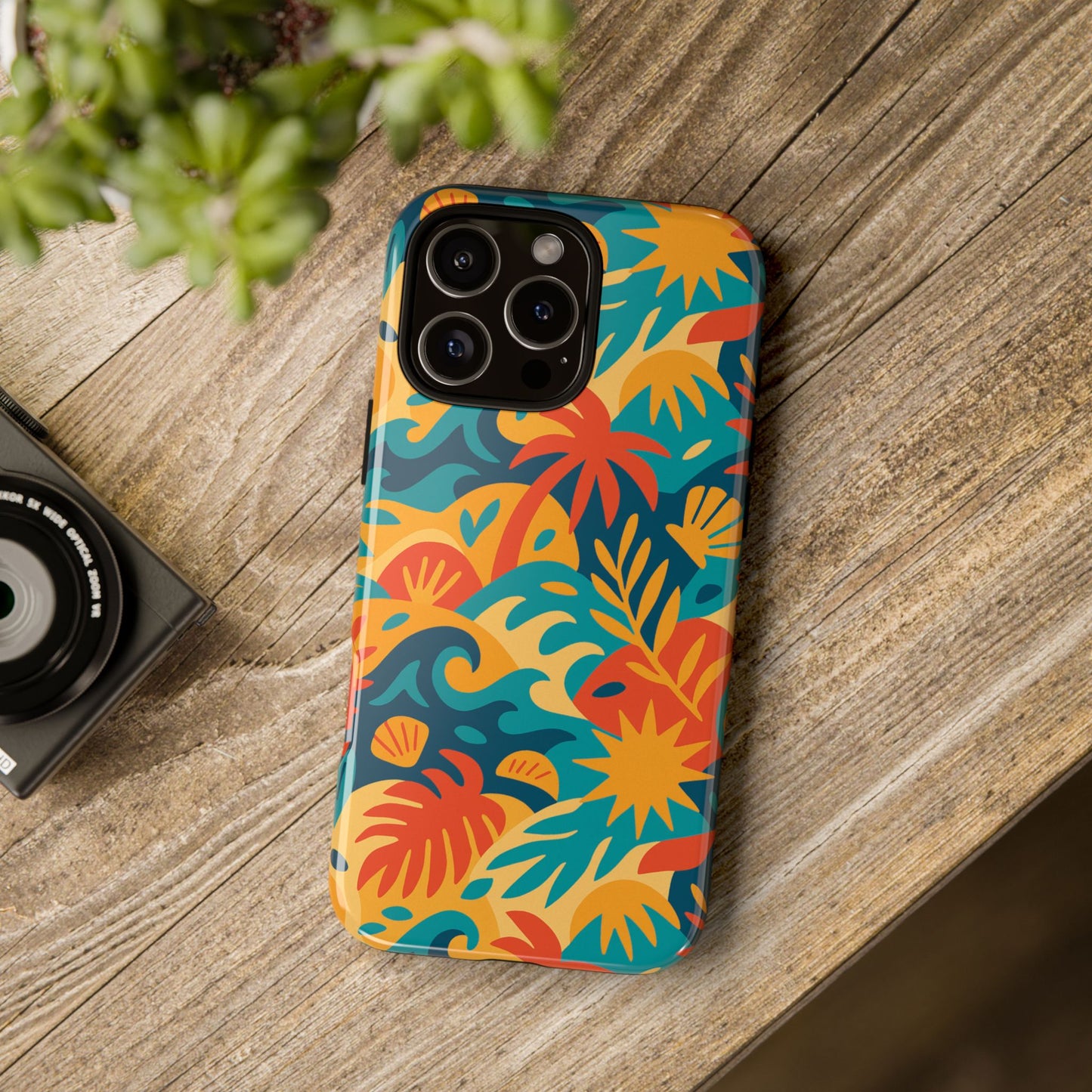 vibrant tropical phone case for stylish protection with 3d wrap design – unisex fashion accessory compatible with iphone 13, 14, 15 & 16 – all models including pro, pro max & plus