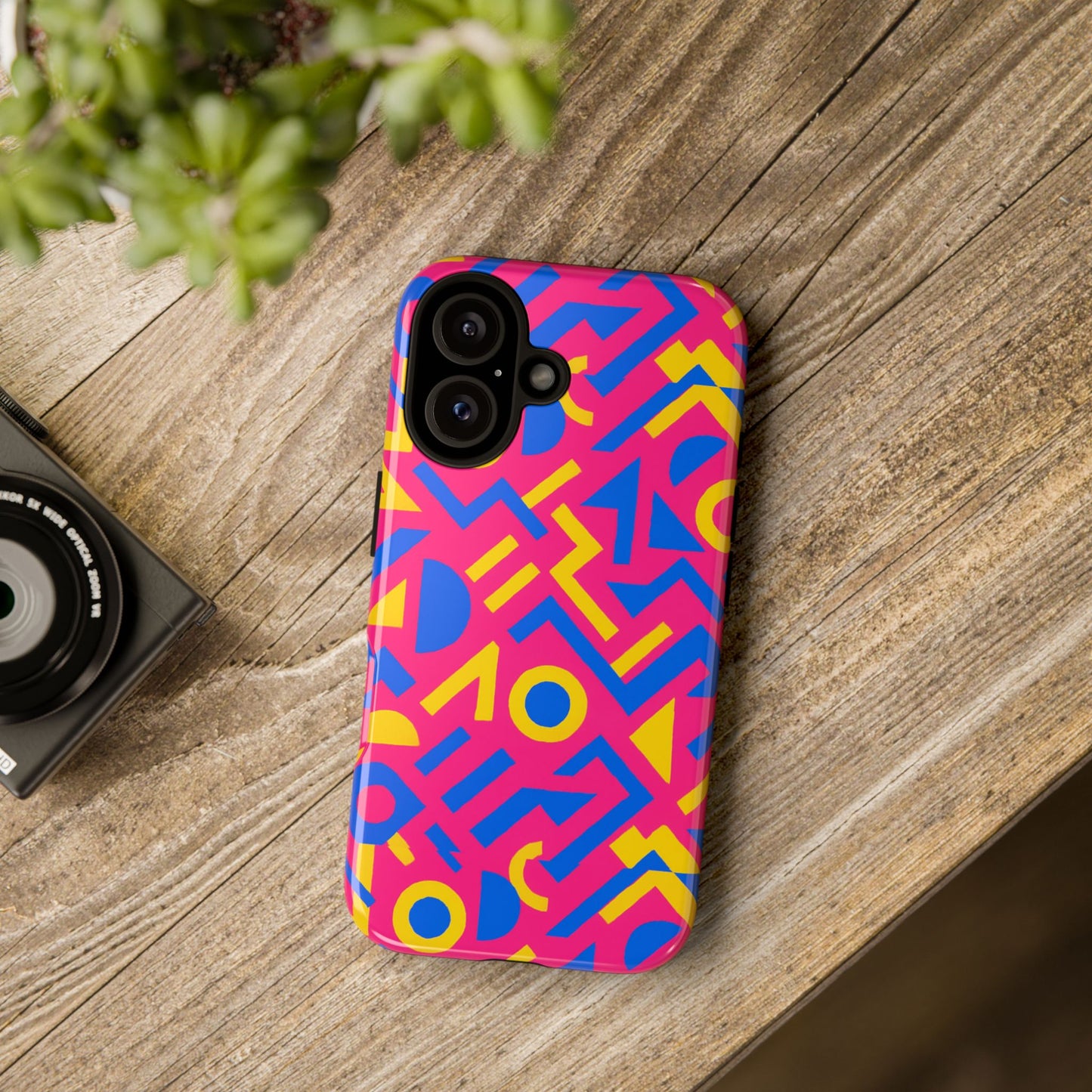 vibrant geometric 3d wrap protective phone case with multicolour design for unique style compatible with iphone 13, 14, 15 & 16 – all models including pro, pro max & plus