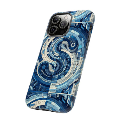 Blue Alphabet S Phone Case for Samsung and iPhone Shockproof Protective Cover with 3D Wrap Design and Vibrant Print
