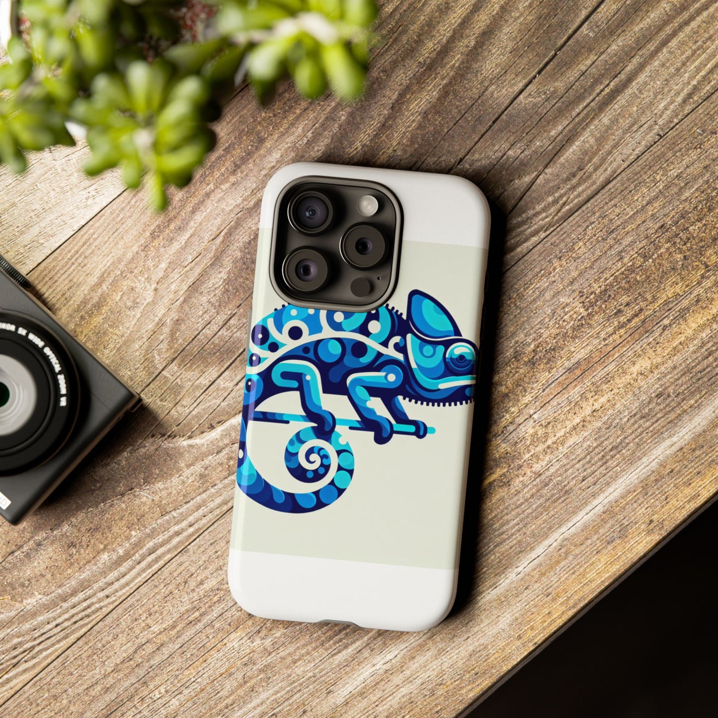 vibrant 3d chameleon phone case for stylish protection with unique blue animal design compatible with iphone 13, 14, 15 & 16 – all models including pro, pro max & plus