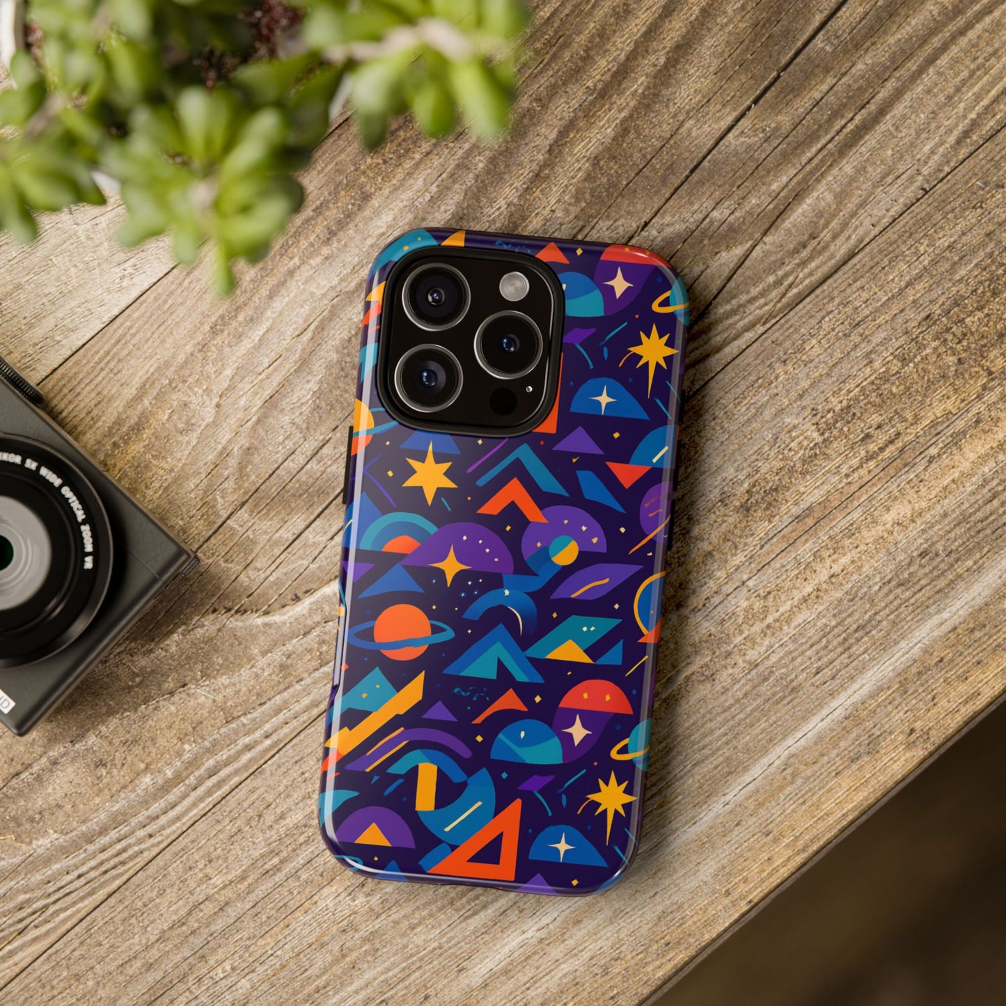 vibrant geometric 3d wrap protective phone case for unique accessories lovers compatible with iphone 13, 14, 15 & 16 – all models including pro, pro max & plus