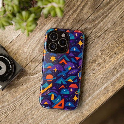 Vibrant Geometric 3D Wrap Protective Phone Case for Unique Accessories Lovers Compatible with iPhone 13, 14, 15 & 16 – all models including Pro, Pro Max & Plus