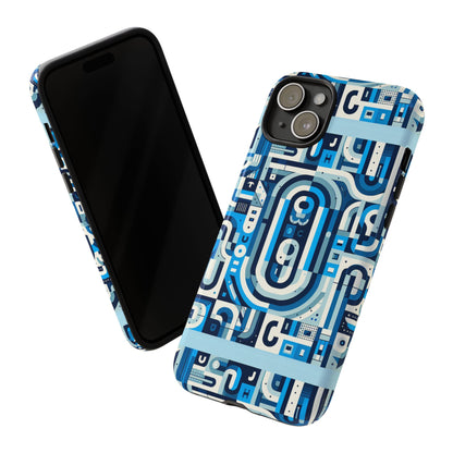 Blue Alphabet U Letter Phone Case with 3D Wrap UV Protected Shock Absorption for Kids and Teenagers