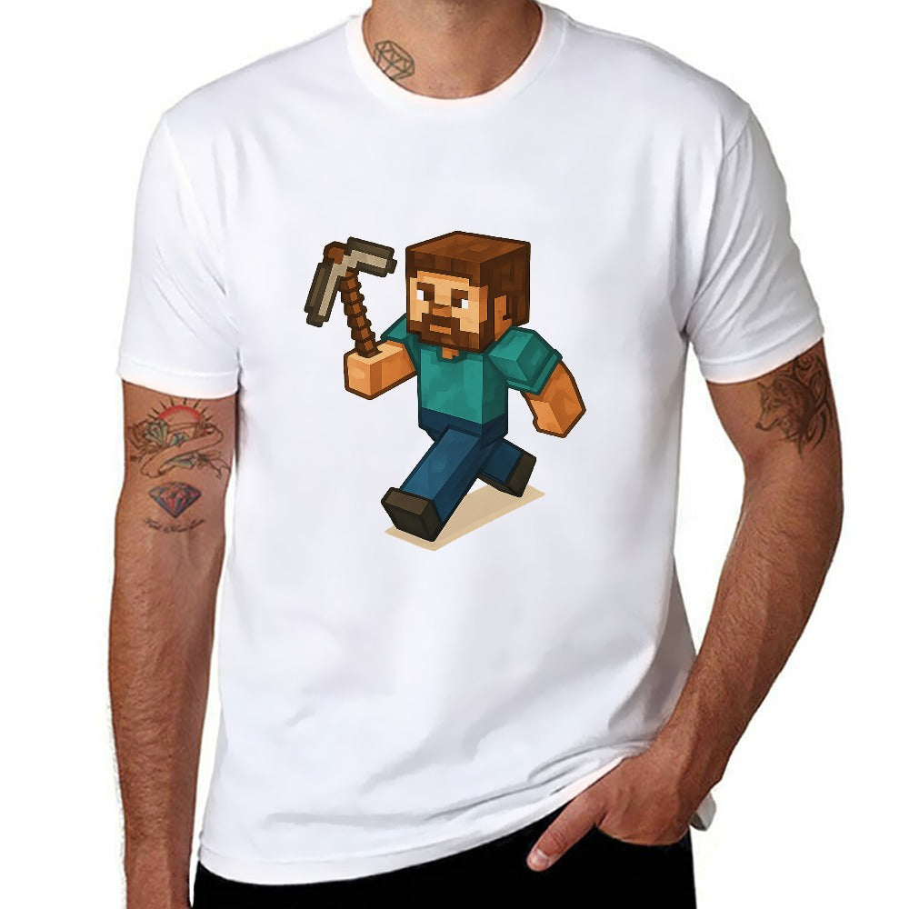 unisex 100% cotton men's short sleeve t-shirt with unique double-sided print for fitness travel events casual wear gift for him comfortable breathable stylish trendy fashion