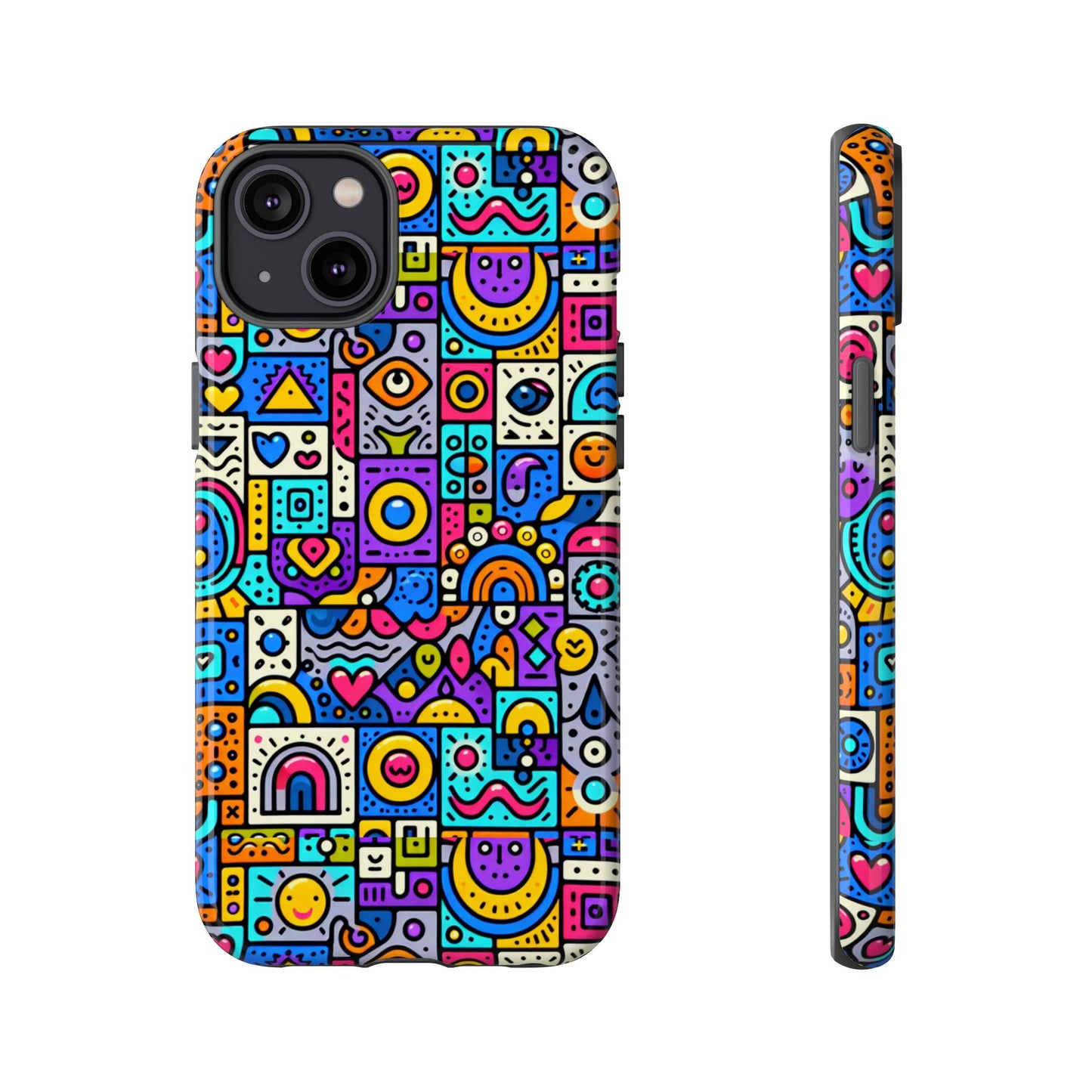 pattern image 8 vibrant anime comic style phone case for smartphones compatible with iphone 13, 14, 15 & 16 – all models including pro, pro max & plus