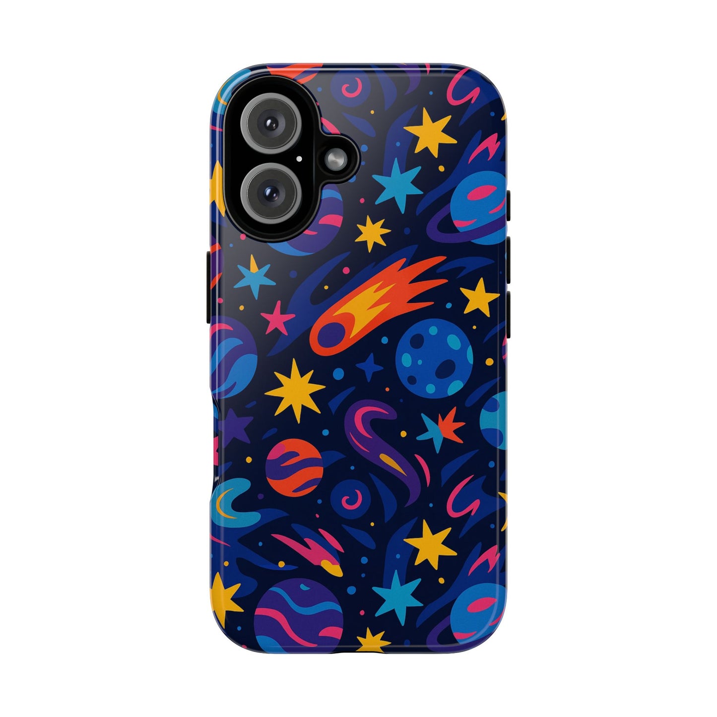 vibrant 3d space design protective phone case for stylish protection and self-expression compatible with iphone 13, 14, 15 & 16 – all models including pro, pro max & plus