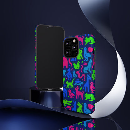 Vibrant Animal Print Phone Case with 3D Design for Stylish Protection Compatible with iPhone 13, 14, 15 & 16 – all models including Pro, Pro Max & Plus