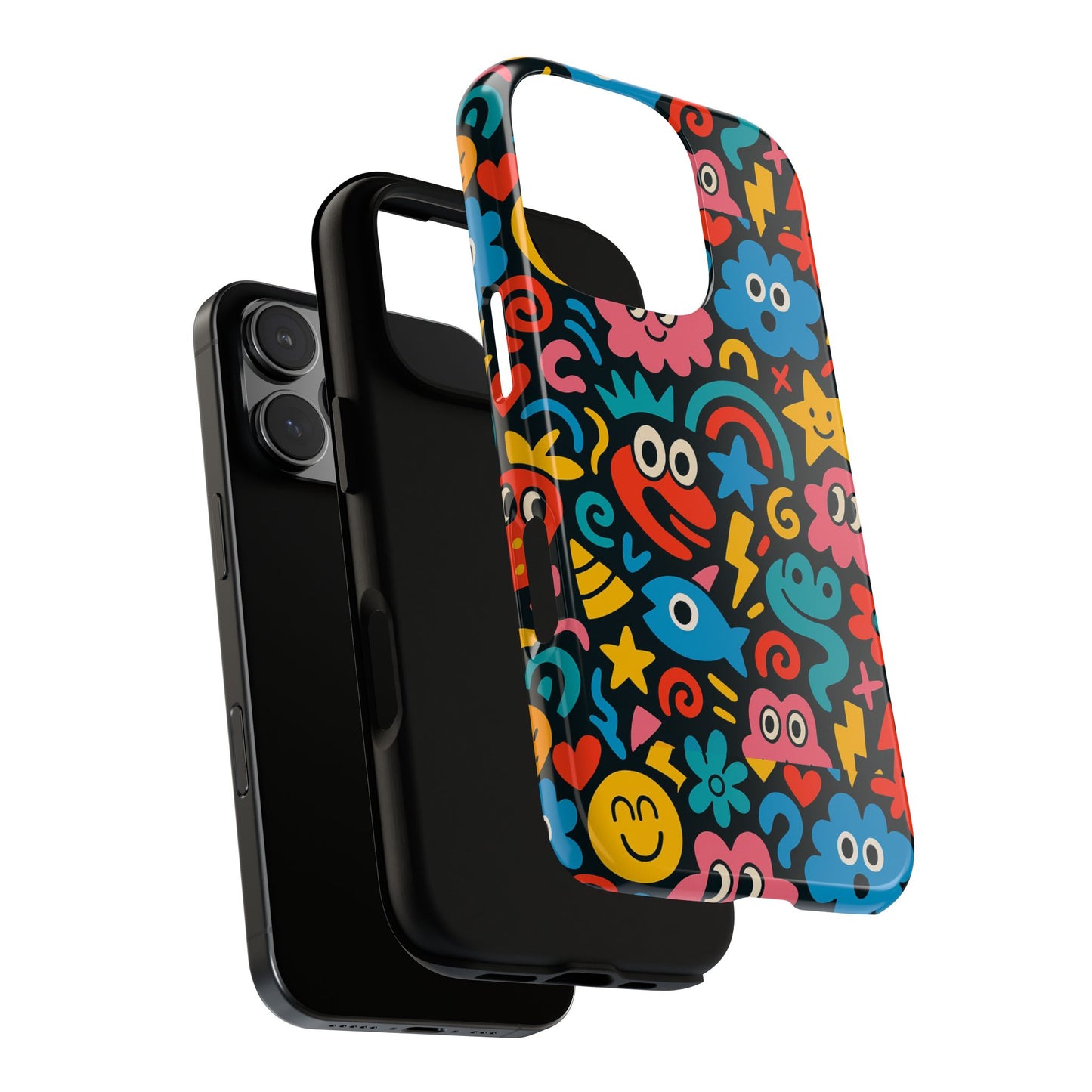 vibrant cartoon protective phone case with 3d wrap design for creative expression – compatible with iphone 13, 14, 15 & 16 – all models including pro, pro max & plus