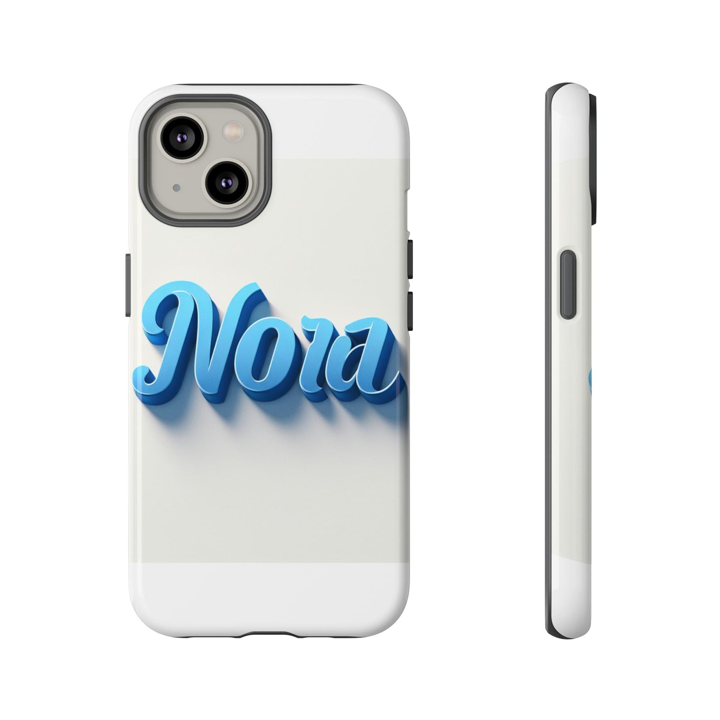 vibrant 3d text phone case in blue with retro design – stylish protection for smartphones, compatible with iphone 13, 14, 15 & 16 – all models including pro, pro max & plus