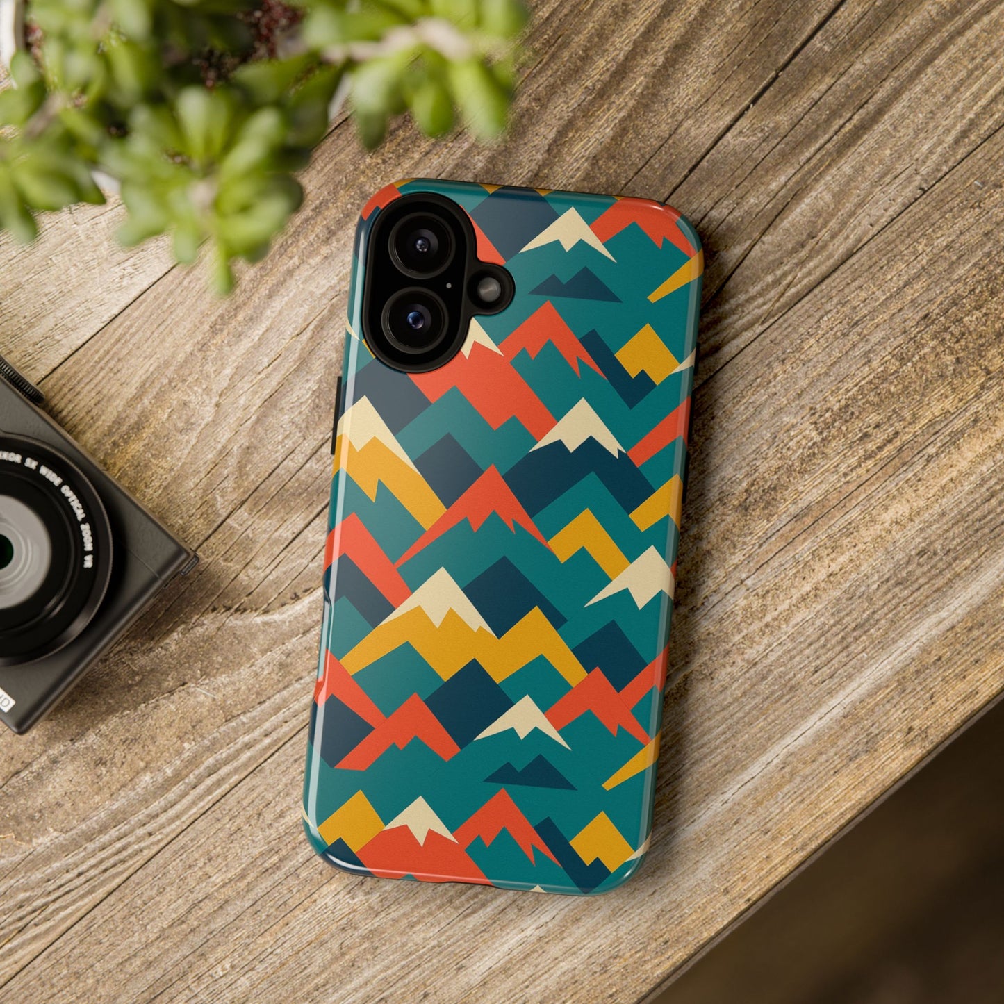 vibrant mountain pattern 3d wrap protective phone case stylish accessory for men and women compatible with iphone 13, 14, 15 & 16 – all models including pro, pro max & plus