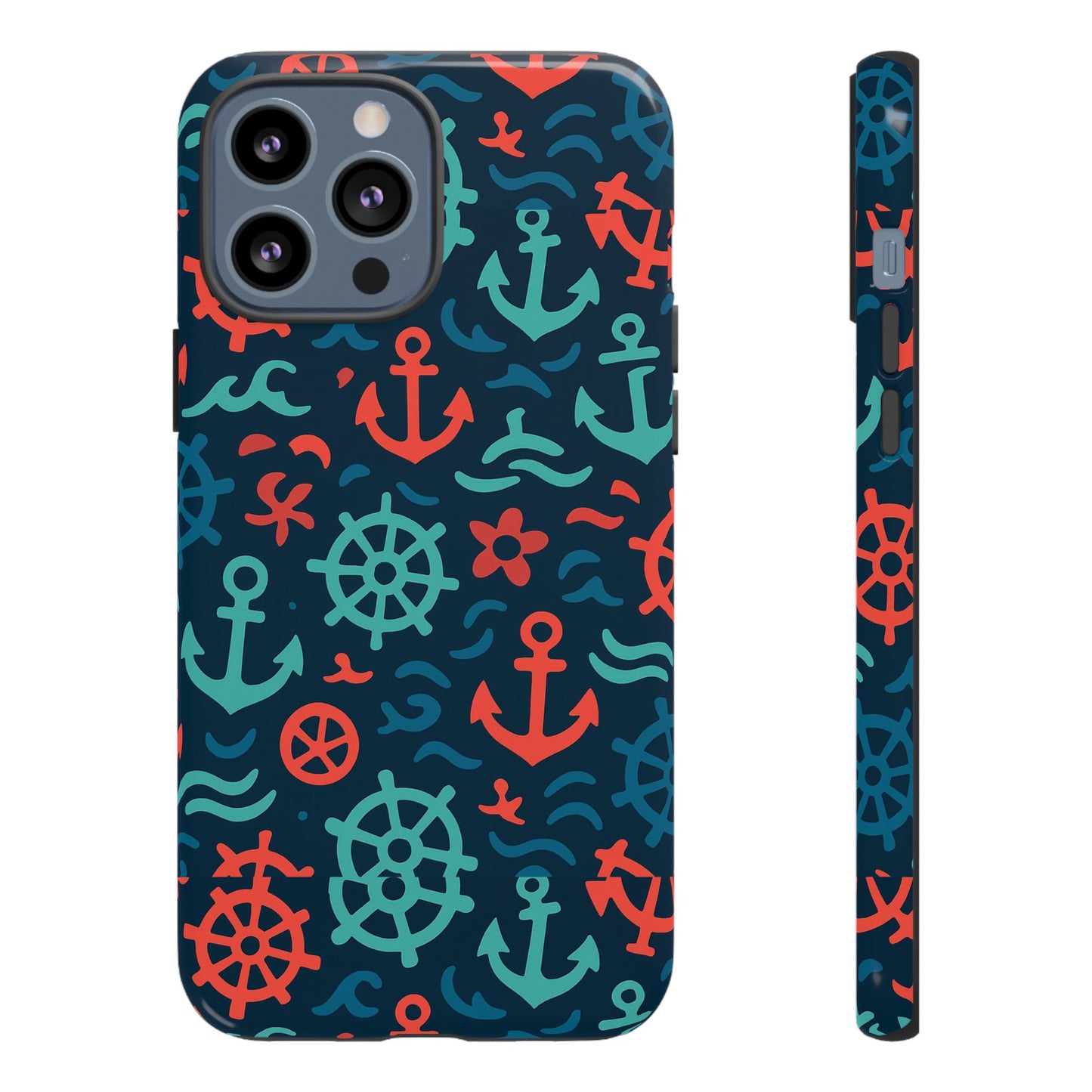 vibrant nautical multicolour 3d wrap protective phone case with retro design for men and women stylish accessory compatible with iphone 13, 14, 15 & 16 – all models including pro, pro max & plus
