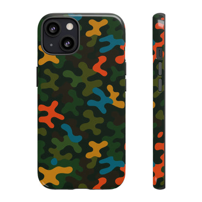 Multicolour Camouflage 3D Wrap Protective Phone Case Stylish Design for Men and Women Stylish Protection Compatible with iPhone 13, 14, 15 & 16 – all models including Pro, Pro Max & Plus