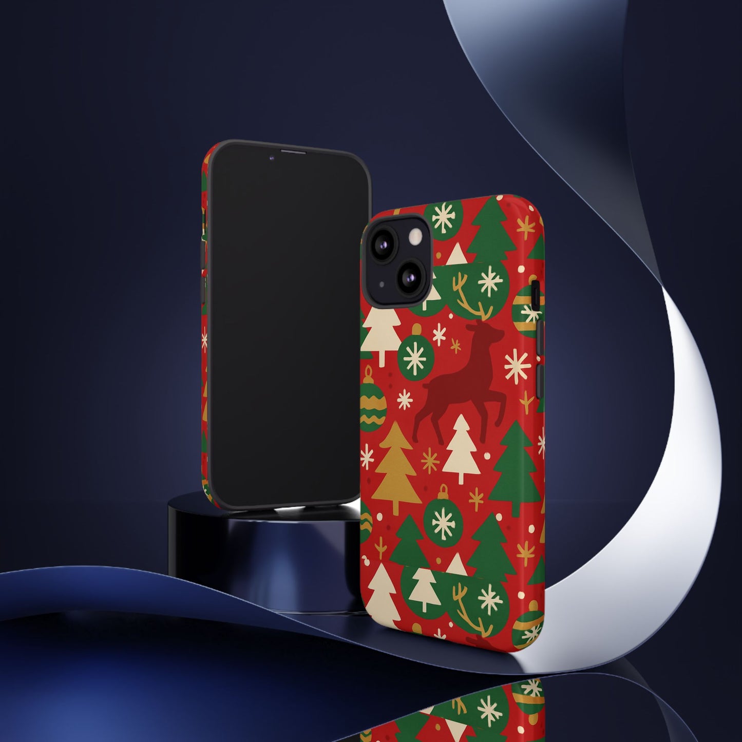 vibrant red christmas phone case with festive 3d design for stylish protection compatible with iphone 13, 14, 15 & 16 – all models including pro, pro max & plus