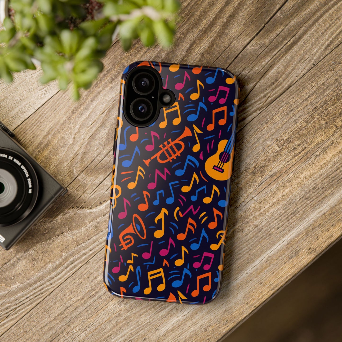 multicolour music themed protective phone case with 3d design for stylish protection – compatible with iphone 13, 14, 15 & 16 – all models including pro, pro max & plus