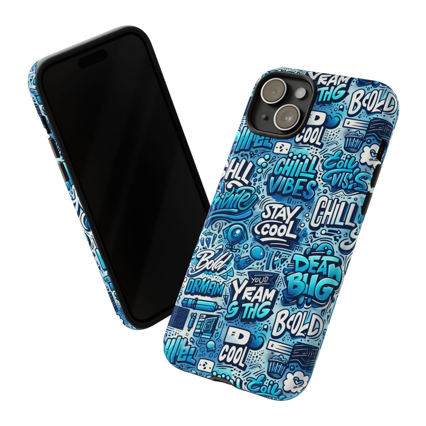 vibrant 3d wrap protective phone case with playful blue design for stylish protection compatible with iphone 13, 14, 15 & 16 – all models including pro, pro max & plus