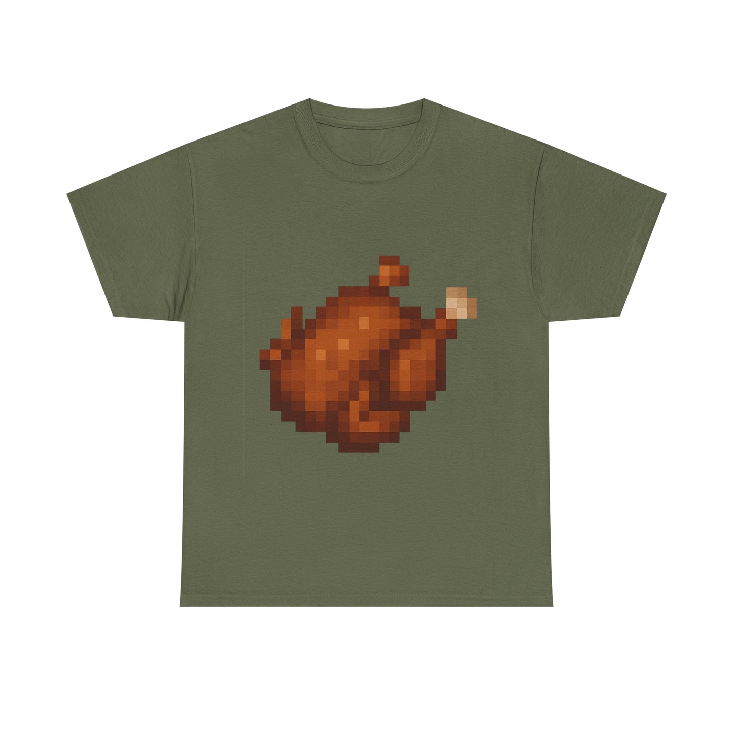 funny pixel turkey unisex heavy cotton tee for gamers - perfect thanksgiving shirt, casual wear, comfortable cotton tee, fun gamer apparel, holiday graphic tee
