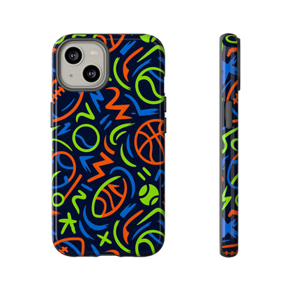 Vibrant 3D Wrap Protective Phone Case with Colourful Sports Design for Unique Style and Expression Compatible with iPhone 13, 14, 15 & 16 – all models including Pro, Pro Max & Plus