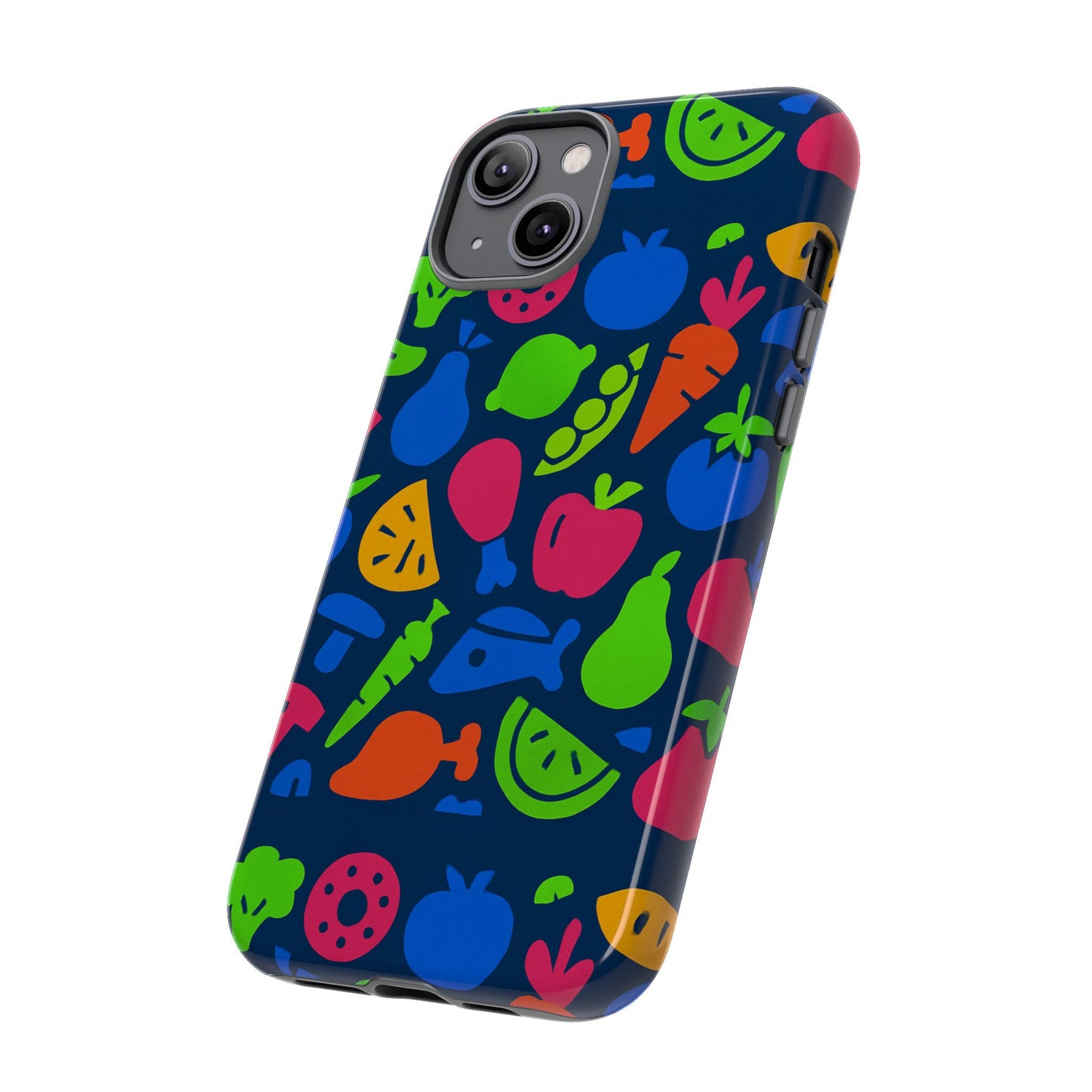 vibrant 3d fruit pattern protective phone case with glossy finish for stylish protection, compatible with iphone 13, 14, 15 & 16 – all models including pro, pro max & plus