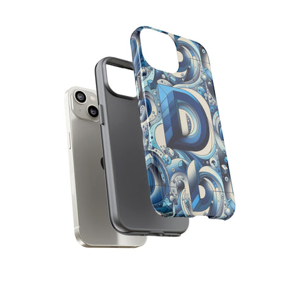 Blue Alphabet D Phone Case with 3D Wrap and Shock Absorption for Kids and Teens Durable TPU Cover with Vivid Print and UV Protection