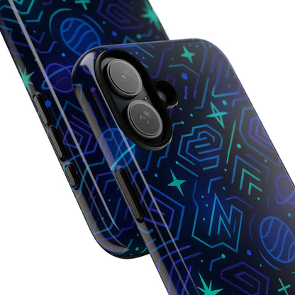 Vibrant Space Design Protective Phone Case in Blue and Green 3D Wrap for Stylish Protection Compatible with iPhone 13, 14, 15 & 16 – All Models Including Pro, Pro Max & Plus