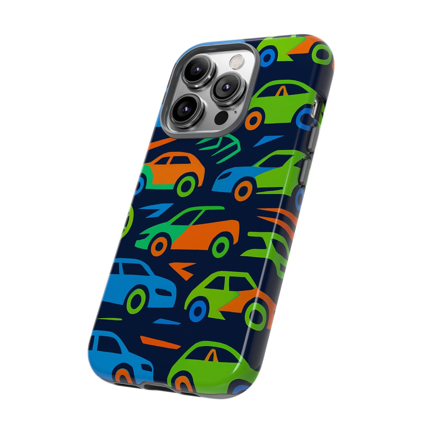 vibrant 3d car pattern protective phone case for expressive individuals stylish accessory compatible with iphone 13, 14, 15 & 16 – all models including pro, pro max & plus