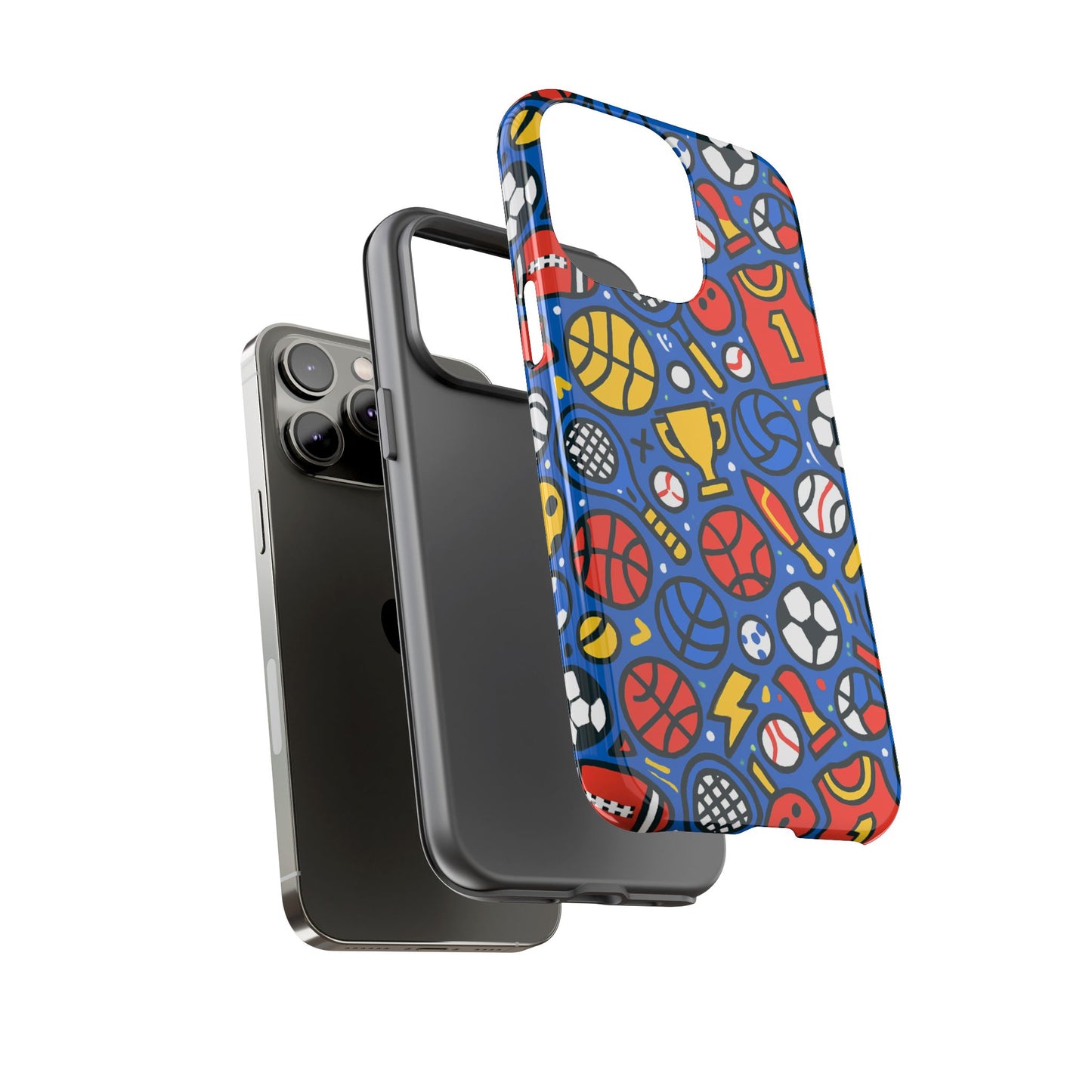 vibrant sports-themed protective phone case with 3d design for unique style – compatible with iphone 13, 14, 15 & 16 – all models including pro, pro max & plus