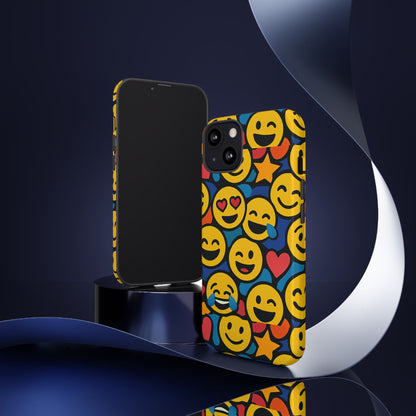 Multicolour Emoji Protective Phone Case with 3D Wrap Design Fun Accessory for Unisex Compatible with iPhone 13, 14, 15 & 16 – all models including Pro, Pro Max & Plus
