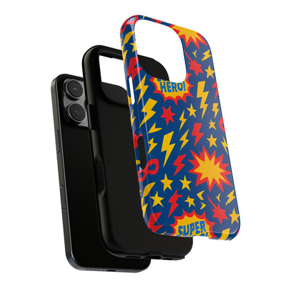 Vibrant 3D Superhero Phone Case – Colourful Retro Design for Kids and Adults – Stylish Protection Compatible with iPhone 13, 14, 15 & 16 – All Models Including Pro, Pro Max & Plus